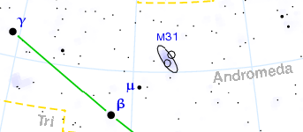 location of Andromeda Galaxy