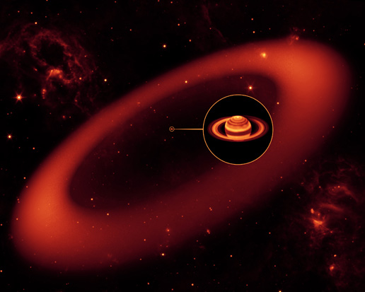 Saturn's giant infrared ring