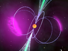 artist's impression of a gamma-ray-only pulsar