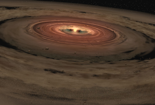 Artist's impression of a protoplanetary disk around the brown dwarf OTS44