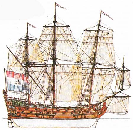 Wordlwide expansion of Europe's trade in the 18th century was carried in ships such as this heavily armed East Indiaman.