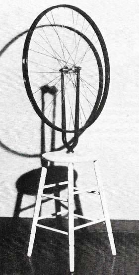 Marcel Duchamp's 'Bicycle Wheel' (1913) was the first of his 'ready-made', attacking the almost religious reverence given by society to original artworks.