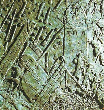 Sennacherib's siege of Lachish, a Judean city, is portrayed on stone panels from Nineveh.