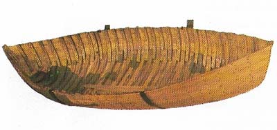 This reconstructed Roman boat is typical of the craft used by the Romans to bring troops and supplies from Gaul and up the main rivers of southern Britain. But communication by road was soon developed as the most efficient means of military control.