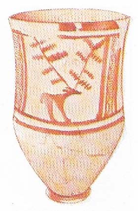 This beaker from Siyalk, Iran, was made about 4000 BC, by which time the potter's wheel was in use.