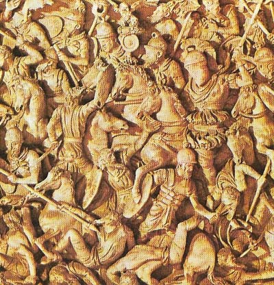 Legionaries and Germans were often at war in the 1st century, as seen in a contemporary relief.