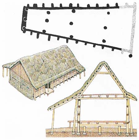 The longhouses of central Europe and Scandinavia are known of from the first half of the 5th millennium BC.