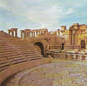 The theater at Palmyra in Syria is typical of the fine buildings – temples, amphitheaters, aqueducts and baths – that were built in all the provinces of the empire.
