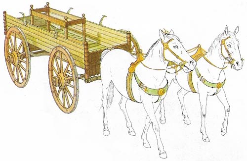 Two-horse Celtic or Teutonic wagon