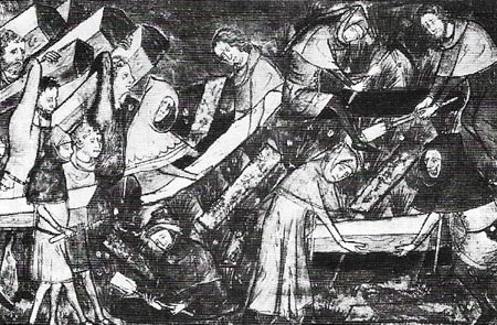 The Black Death (1348-1350) killed probably a third of the population and recurred throughout the next 50 years. The shortage of labor thus created led the peasants to more demands for higher wages.