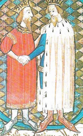 David II (left) was captured by the English at the battle of Neville's cross in 1346 which effectively ended his invasion attempt.