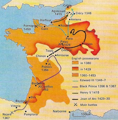 The English campaigns in Gascony and France consisted of plundering raids on most western and northern France.