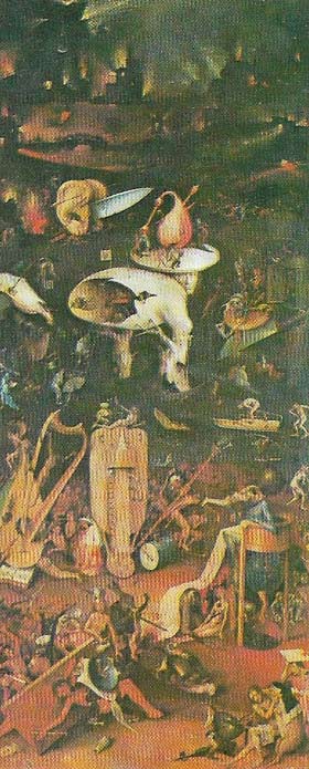 Hieronymus Bosch's 'Hell' (c. 1500) is the right wing of the 