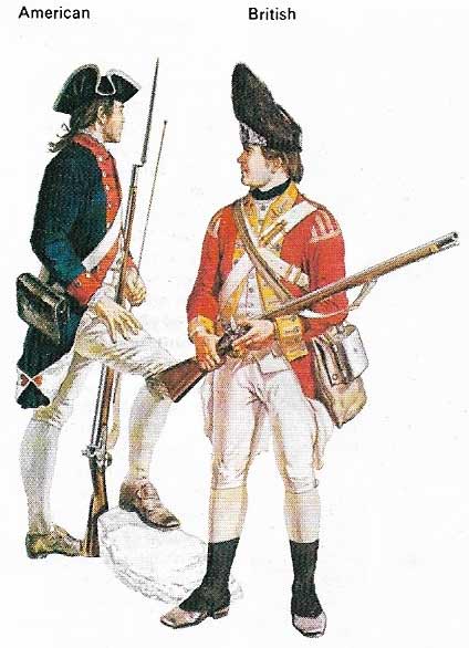 British and American colonial soldiers