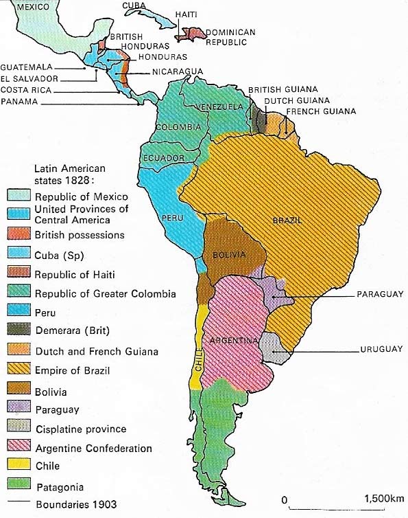 Latin America in 1903 looked much as it does today.