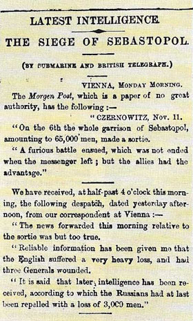 Times' coverage of the Crimean War